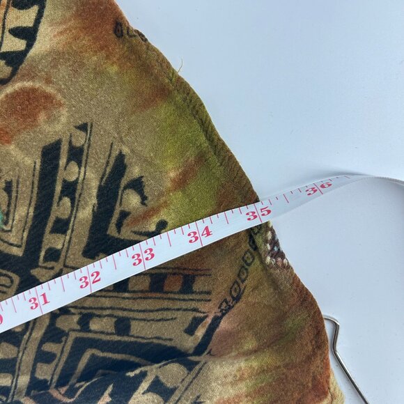 Y2K Bohemian Boho Beaded Mini Dress Women's L Brown Green Sleeveless Lightweight - Picture 10 of 10